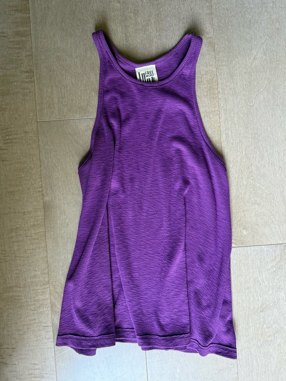 Free People purple ribbed flowy tank top